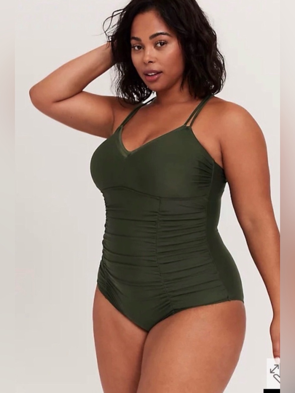 Torrid Olive Green Ruched One Piece Swimsuit plus size 3x